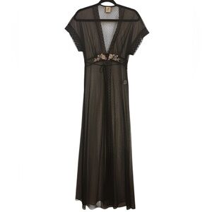 Vintage Jonquil by Diane Samandi Black Lace Maxi Lingerie Dress